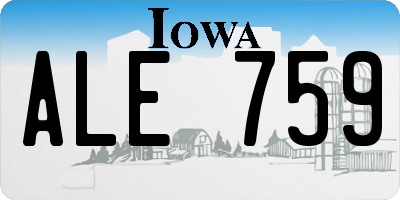 IA license plate ALE759