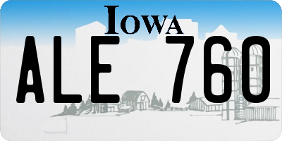 IA license plate ALE760