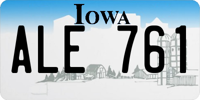 IA license plate ALE761