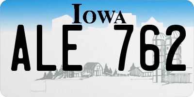 IA license plate ALE762
