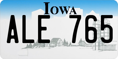 IA license plate ALE765