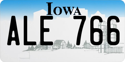 IA license plate ALE766