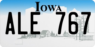 IA license plate ALE767