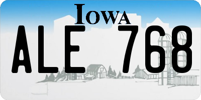 IA license plate ALE768