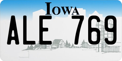 IA license plate ALE769