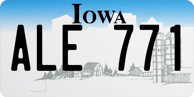 IA license plate ALE771