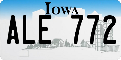 IA license plate ALE772