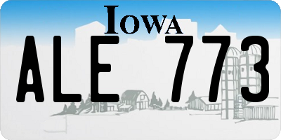 IA license plate ALE773