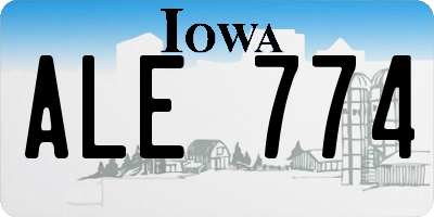 IA license plate ALE774