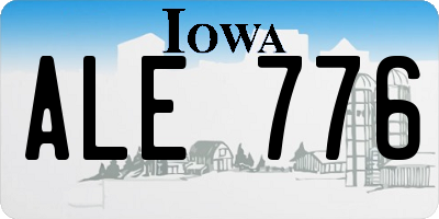 IA license plate ALE776
