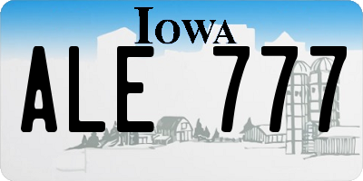IA license plate ALE777