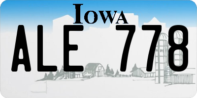 IA license plate ALE778