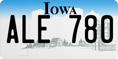 IA license plate ALE780