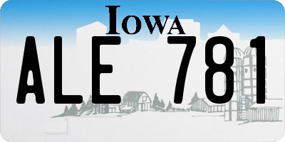 IA license plate ALE781