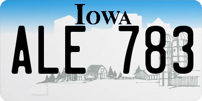IA license plate ALE783