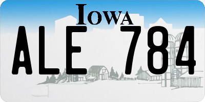 IA license plate ALE784