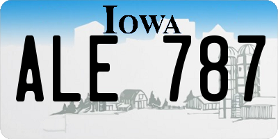 IA license plate ALE787