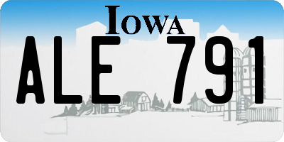 IA license plate ALE791