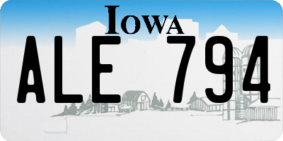 IA license plate ALE794