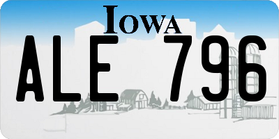 IA license plate ALE796