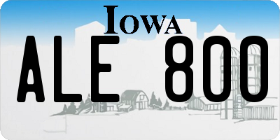IA license plate ALE800