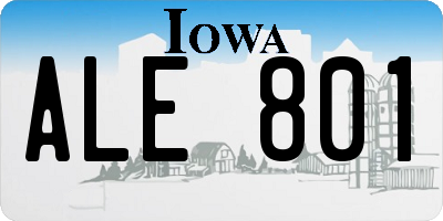 IA license plate ALE801