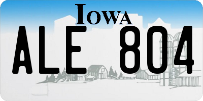 IA license plate ALE804