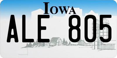 IA license plate ALE805