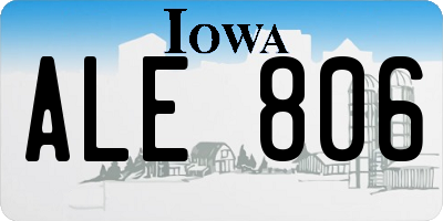 IA license plate ALE806