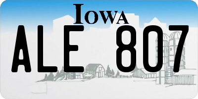 IA license plate ALE807