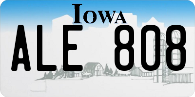 IA license plate ALE808