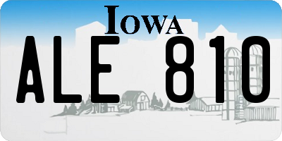 IA license plate ALE810