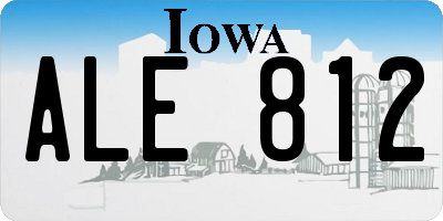 IA license plate ALE812