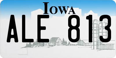 IA license plate ALE813