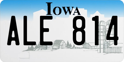 IA license plate ALE814