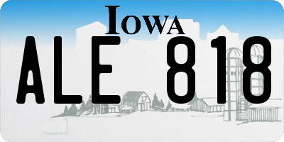 IA license plate ALE818