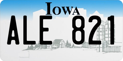 IA license plate ALE821