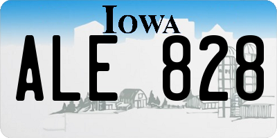 IA license plate ALE828