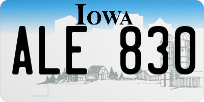 IA license plate ALE830