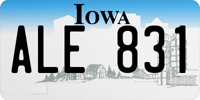 IA license plate ALE831