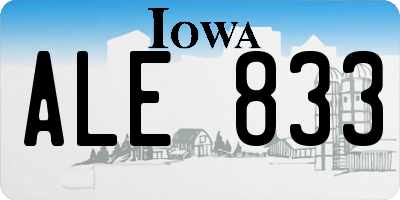 IA license plate ALE833