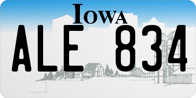 IA license plate ALE834