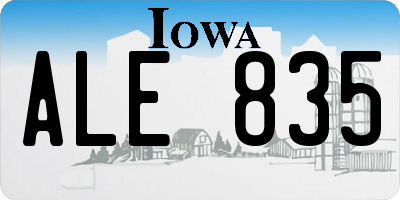 IA license plate ALE835