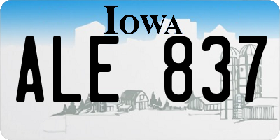 IA license plate ALE837