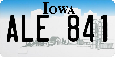 IA license plate ALE841