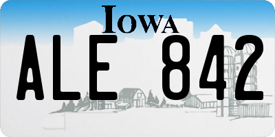 IA license plate ALE842