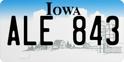 IA license plate ALE843