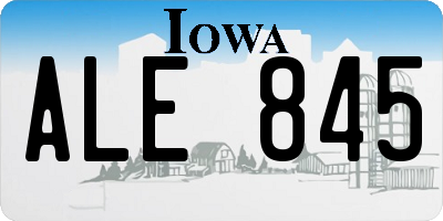 IA license plate ALE845