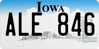 IA license plate ALE846