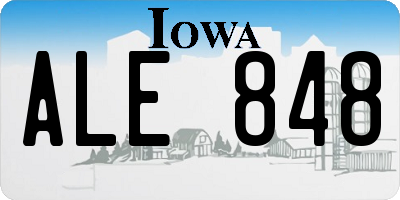 IA license plate ALE848